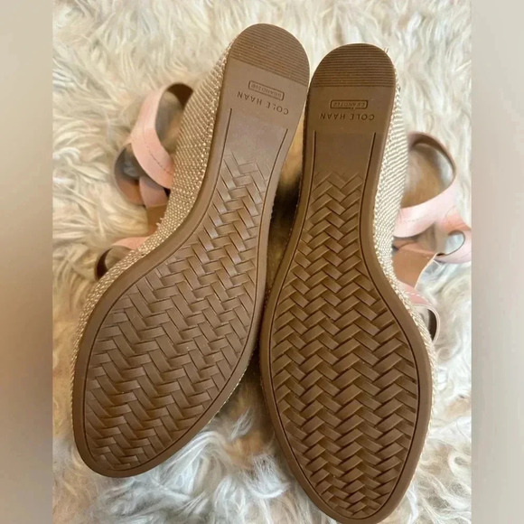 NWOB Cole Haan Womens Cloudfeel All Day 75 Faux Leather Peep Toe Wedge Sandals - Picture 6 of 8